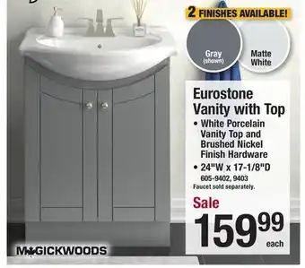 Menards Eurostone vanity with top offer