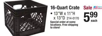 Menards 16-quart crate offer