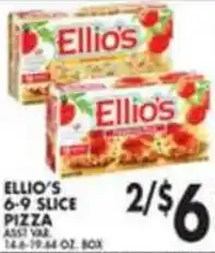 Pioneer Supermarkets Ellio's 6-9 Slice Pizza offer