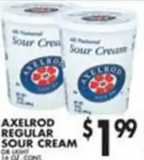 Pioneer Supermarkets Axelrod Regular Sour Cream offer