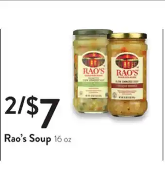 Fresh Thyme Rao's soup offer