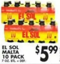 Pioneer Supermarkets El Sol Malta 10 Pack offer