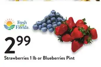 Fresh Thyme Strawberries 1 lb or blueberries pint offer