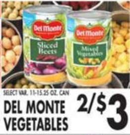 Pioneer Supermarkets Del Monte Vegetables offer