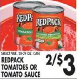 Pioneer Supermarkets Redpack Tomatoes Or Tomato Sauce offer