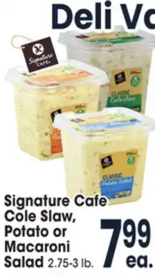 Jewel-Osco Signature cafe cole slaw, potato or macaroni salad offer