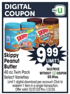 Jewel-Osco Skippy peanut butter offer