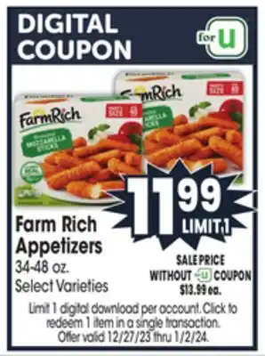 Jewel-Osco Farm rich appetizers offer