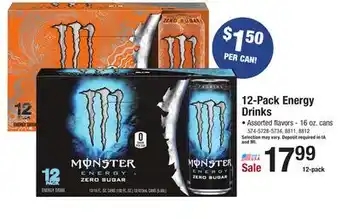 Menards 12-pack energy drinks offer