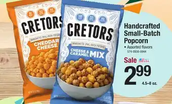 Menards Handcrafted small-batch popcorn offer