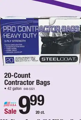 Menards 20-count contractor bags offer