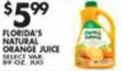 Pioneer Supermarkets Florida's Natural Orange Juice offer
