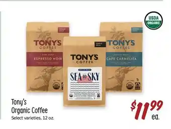 Sprouts Farmers Market Tony's organic coffee offer