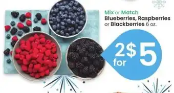 Albertsons Blueberries, Raspberries or Blackberries 6 oz. offer
