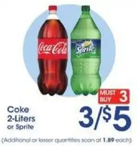 Price Rite Coke 2-Liters or Sprite offer