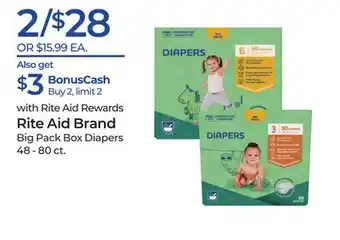 Rite Aid Rite aid brand big pack box diapers offer