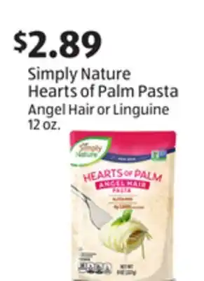 Aldi Simply nature hearts of palm pasta offer