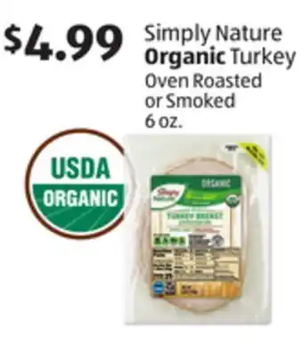 Aldi Simply nature organic turkey offer