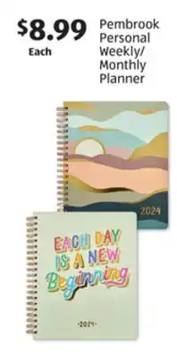 Aldi Pembrook personal weekly/monthly planner offer