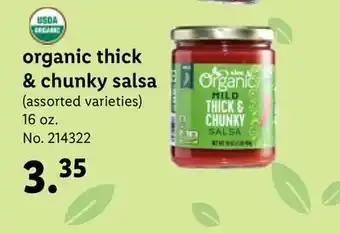Lidl Organic thick & chunky salsa offer