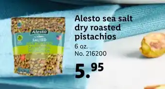 Lidl Alesto sea salt dry roasted pistachios offer