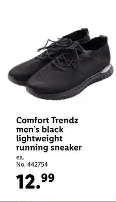 Lidl Trendz men's black lightweight running sneaker offer