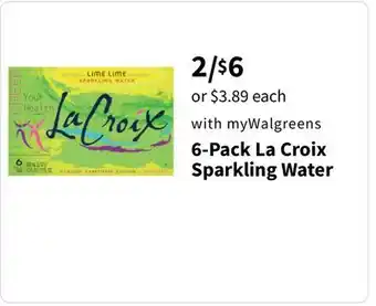 Walgreens 6-pack la croix sparkling water offer
