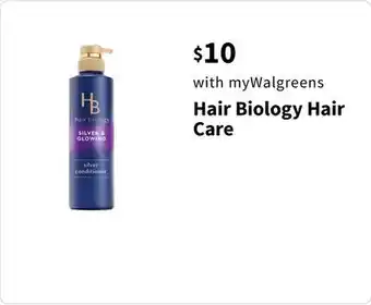 Walgreens Hair biology hair care offer