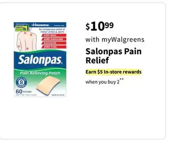 Walgreens Salonpas pain relief offer