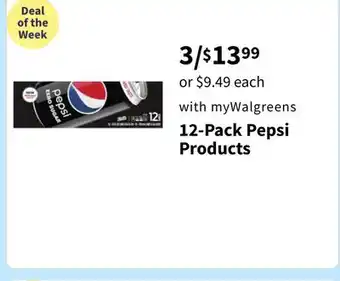 Walgreens 12-pack pepsi products offer