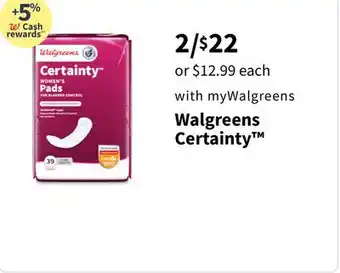 Walgreens Walgreens certainty offer