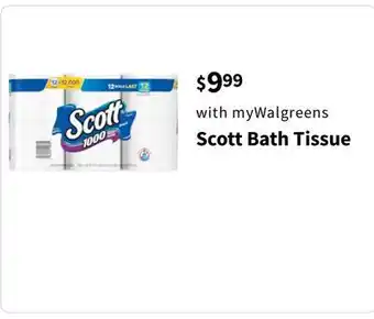 Walgreens Scott bath tissue offer