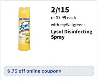 Walgreens Lysol disinfecting spray offer