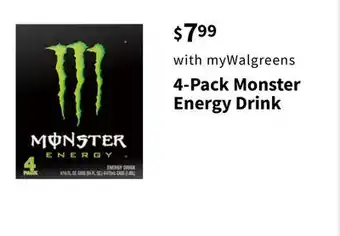 Walgreens 4-pack monster energy drink offer