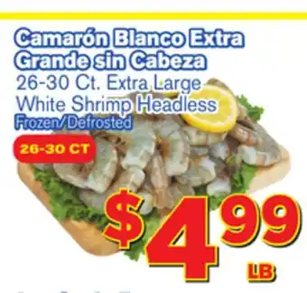 El Super Fresh 30 ct. extra large white shrimp offer
