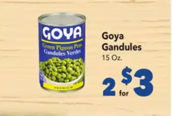 Vallarta Supermarkets Goya gandules offer