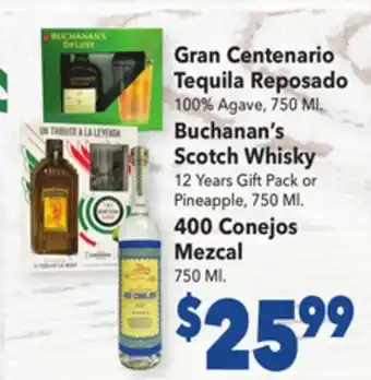 Vallarta Supermarkets Gran centenario tequila reposado offer