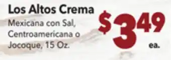 Vallarta Supermarkets Los altos crema offer