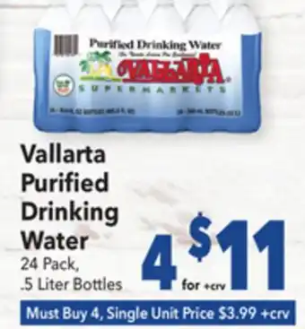 Vallarta Supermarkets Vallarta purifi ed drinking water offer