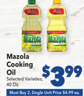 Vallarta Supermarkets Mazola cooking oil offer