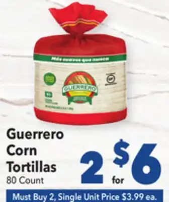 Vallarta Supermarkets Guerrero corn tortillas offer