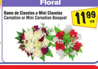 El Super Carnation or mini carnation bouquet offer