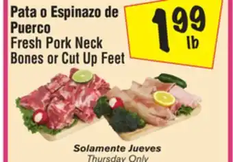 El Super Fresh pork neck bones or cut up feet offer