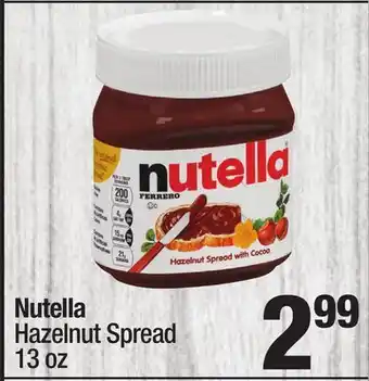 Super King Markets Nutella hazelnut spread offer