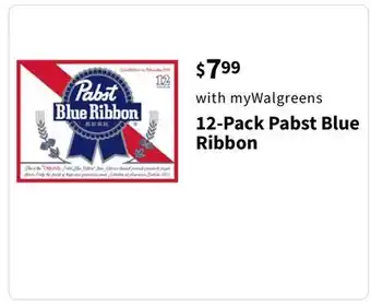 Walgreens 12-pack pabst blue ribbon offer