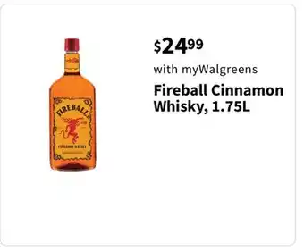 Walgreens Fireball cinnamon whisky, 1.75l offer