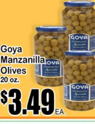 Superior Grocers Goya manzanilla olives offer