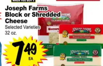 Superior Grocers Joseph farms block or shredded cheese offer