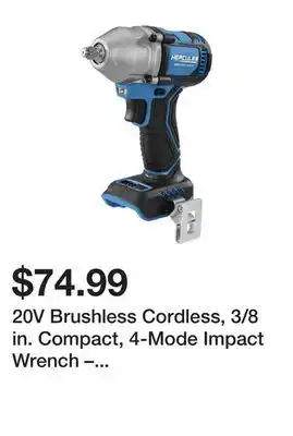 Harbor Freight Tools 20v brushless cordless, 3/8 in. compact, 4-mode impact wrench – tool only offer