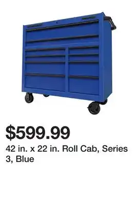 Harbor Freight Tools 42 in. x 22 in. roll cab, series 3, blue offer